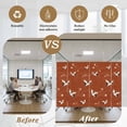 thumbnail image 5 of Japanese Style Window Privacy Film, Vintage Art Cranes Ocean Wave Red Static Cling UV Sun Blocking Heat Control Window Tint Day and Night, Non-Adhesive One Way Windows Privacy Cover 17.7''x78.7'', 5 of 7