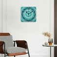 thumbnail image 2 of Square Wall Clock,Mandala Pattern With Turquoise And White Colors,Silent Non-Ticking Wall Clock Decor for Home Office Kitchen Living Room Bedroom(16inch), 2 of 4