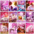 thumbnail image 2 of CHENISTORY-pintura de diamante 5D con Marco, paisaje rosa, unicornio, caballo, punto de cruz, manualidades, bordado de mosaico, regalo, decoración del hogar, 2 of 4