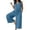 *Blue, variant on VBVC Women's Cotton Linen Jumpsuit with Pockets , Casual V-Neck Wide Leg Romper For Women , Ladies' Drawstring Waist Summer Vacation Outfits, S-3XL