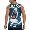 thumbnail image 3 of Fotbe Shark Pattern Men's Quick Dry Workout Tank Top Gym Muscle Tee Fitness Bodybuilding Sleeveless T Shirt Breathable Workout Shirt-Large, 3 of 9