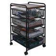 thumbnail image 1 of 3-Tier Rolling File Cart with 1 Large & 2 Small Baskets – Adjustable Hanging Organizer, 1 of 4