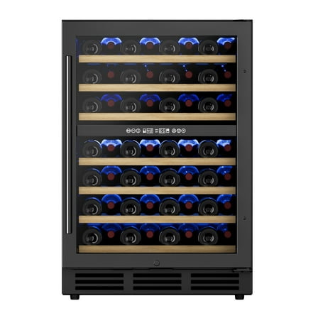 EUHOMY 5 Cu.Ft Dual Zone Wine Cooler Refrigerator, Quiet Built-In or Freestanding Wine Fridge