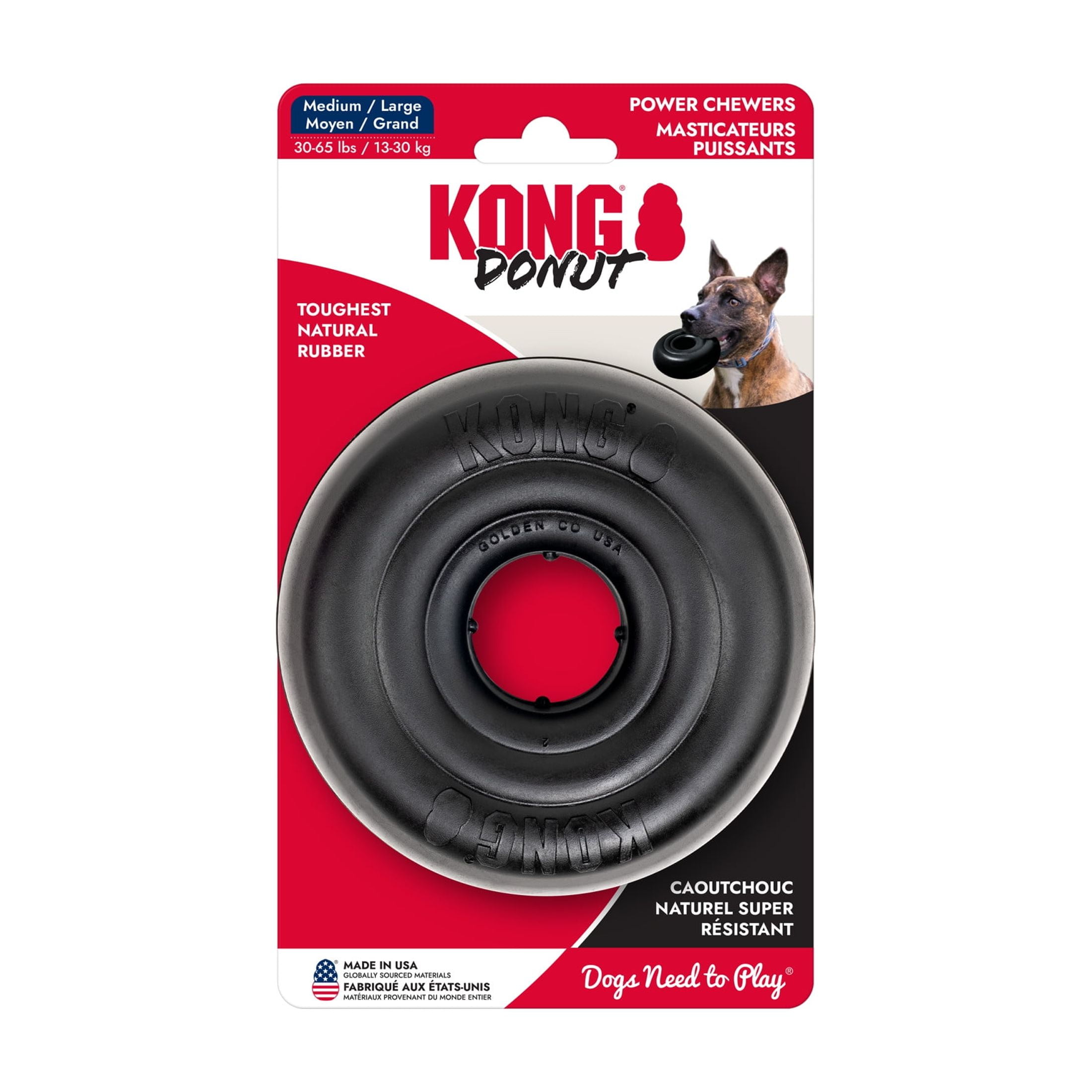 KONG® Extreme Donut Durable Dog Toy, Medium/Large, for Dogs Between 30-65 lbs