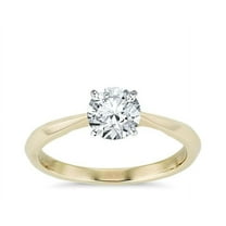 1.00 Carat Brilliant Round Cut Natural Diamond Solitaire Beautiful Ring for Engagement Solid 18K Yellow Gold Size 9