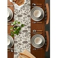 thumbnail image 2 of Table Runner Dresser Scarves 90 Inch Long, Retro Wild Monochrome Mushroom Linen Dining Table Runners Seamless Plant on Beige Tabletop Scarf for Wedding Holiday Party Kitchen, 2 of 7
