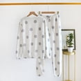 thumbnail image 2 of Gibobby camisones y camisones para mujer Diseñador elegante ropa para el traje Otoño Invierno pijamas a juego unisex camisón de franela (Blanco, M), 2 of 3