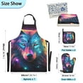 thumbnail image 3 of Rainbow Color Wolf 5 Pcs Kitchen Set Heat Resistant Oven Mitts and Non-Slip Pot Holders with Adjustable Cooking Apron, 3 of 6