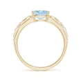thumbnail image 2 of Angara Natural 1 Ct. Aquamarine with Diamond Classic Ring in 14K Yellow Gold for Women (Ring Size: 12), 2 of 9