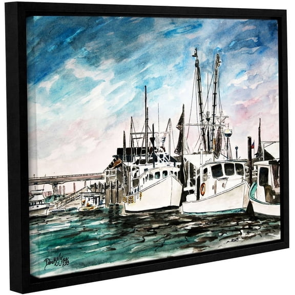 ArtWall Derek Mccrea "Boats Painting" Gallery-wrapped Floater-framed Canvas