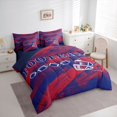 thumbnail image 3 of Manfei Football Game Lovers 7-Piece Bedding Comforter Set,Rugby Gaming King Bedding Sets,Red Deepblue Graffiti Bed Sheets For Kids,Super Cozy Room Decor Reversible, 3 of 8