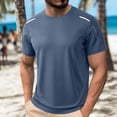 thumbnail image 4 of Bxsruta Men's Cooling Ice Silk Athletic T-Shirt - Quick Dry Nylon Spandex Short Sleeve Gym Top with Reflective Stripes, 4 of 6