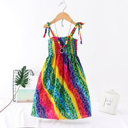

DAETIROS Soft Sling Boho Family Look Contains Necklace Gift Dress Mother Daughter Beach Parent-child clothing Green