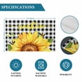 thumbnail image 6 of Sunflowers Placemats Set of 4, Black White Check Sunshine Buffalo Bee Placemats for Dining Table, Place Mats for Kitchen Tabletop, Waterproof Wipeable Dining Table Mats Set, 6 of 9