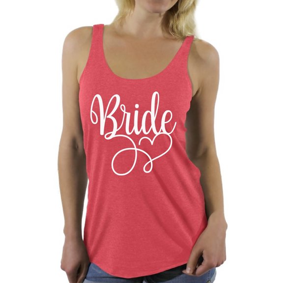 Awkward Styles Bride Racerback Tank Top for Women Bridesmaid Racerback Tank Top Bridesmaid Sleeveless Shirt for Her Women's Bridal Party Tank Top Bachelorette Wedding Party Gifts Wedding Tank Top