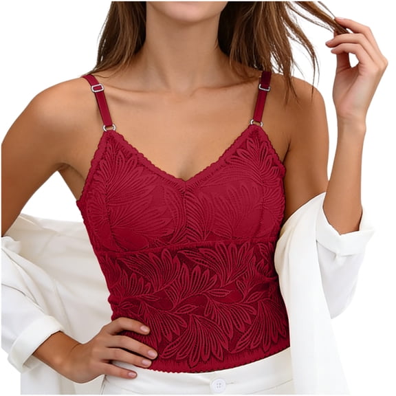 Roncen Lace Tank Tops for Women Adjustable Strap V Neck Camisole Tops Lace Pattern Racerback Sleeveless Shirts Undershirt