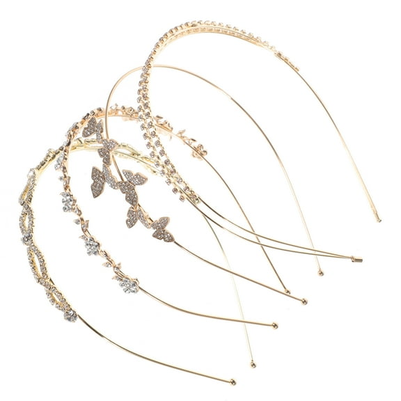 unbranded  4 Pcs Fabric Headband Hair Bands for Women Rhinestone Child