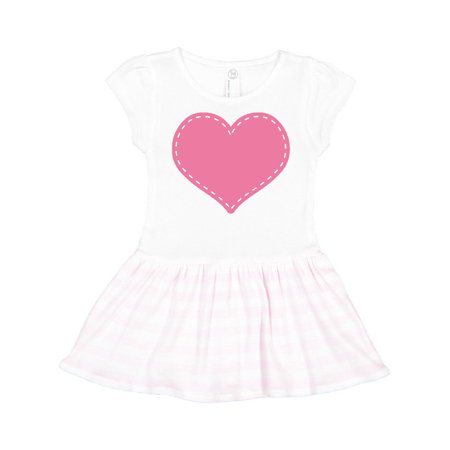 

Inktastic Pink Heart (Stitch Border) Gift Toddler Girl Dress