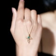 thumbnail image 3 of Rosec Jewels Lab Created Diamond Cross Necklace with Emerald (Chain Included) - Cross Infinity Necklace - Ready to Gift for Christmas, 18K Yellow Gold, 3 of 7