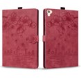 thumbnail image 2 of Case for iPad 6th / 5th Gen (2018 2017), iPad Air 2 / Air 1, iPad Pro 9.7 inch with Stand, Card Slot, Auto Wake/Sleep, Embossed Cat PU Leather Folio Cover with Pen Holder, Red, 2 of 7