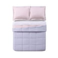 thumbnail image 4 of Twin Extra Long Anytime Solid Reversible Kids' Comforter Set Blush/Lavender: Girls Bedding, Polyester, Modern, 4 of 5
