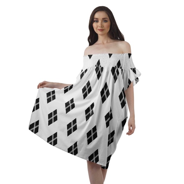 Moomaya Tenues d'Été en Crêpe Poly Imprimé Robe à Manches Flottantes pour Femmes Tenue Décontractée