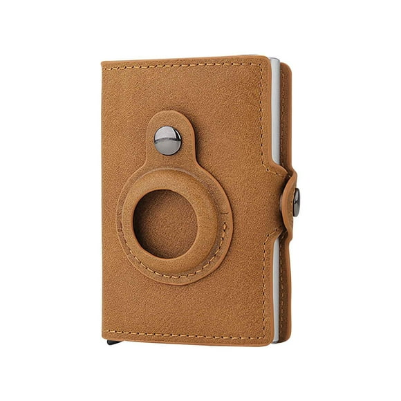 Qaailabf Multi-functional Card Wallet RFID Theft Protection Credit Card Holder with Tracking Feature for Men Women, Slim Design with Button Trigger Mechanism, Holds 14 Cards, Secure Buckle, 9.5x6cm
