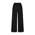 thumbnail image 5 of WJHWSX Women's Pants,Casual Pants for Women,Straight Leg Pants Women,Pockets,Breathable,Solid,Cotton,Black,L(US:8), 5 of 7