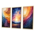 thumbnail image 3 of Designart "Lyrical Sunset Yellow Orange Abstraction II" Abstract Framed Wall Art Set Of 3 - Yellow Lyrical Abstraction Frame Gallery Set For Office Decor, 3 of 6