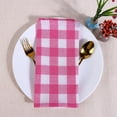 thumbnail image 6 of Fingercraft Dinner Cloth Napkins, Everyday Use, Soft and Well Absorbent Cotton Buffalo Plaid Table Napkins, 12 Pack, 20x20 Pink and White, 6 of 6