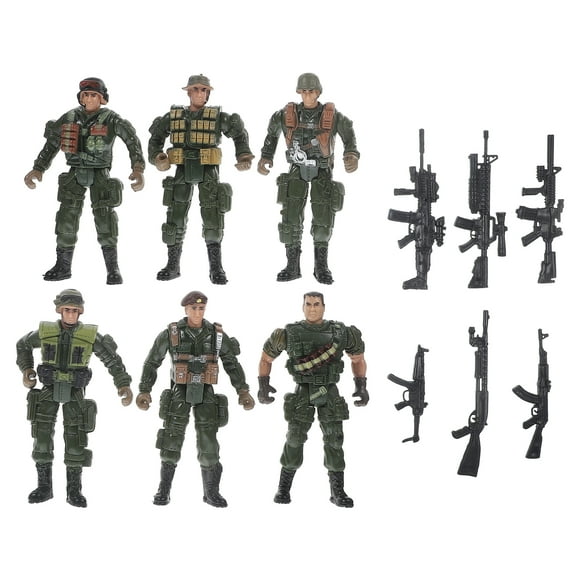 1 set of Small Action Figures Mini Soldiers Statues Scene Layout Props Desktop Soldiers Ornaments