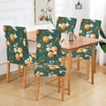 thumbnail image 2 of Yayeee 2 Pack Dining Chair Covers Stretch Parson Chairs Slipcovers Seat Protector, Green Floral Orange, 2 of 6