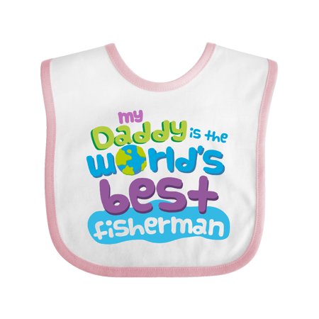 

Inktastic Fishing Worlds Best Fisherman Daddy Gift Baby Boy or Baby Girl Bib
