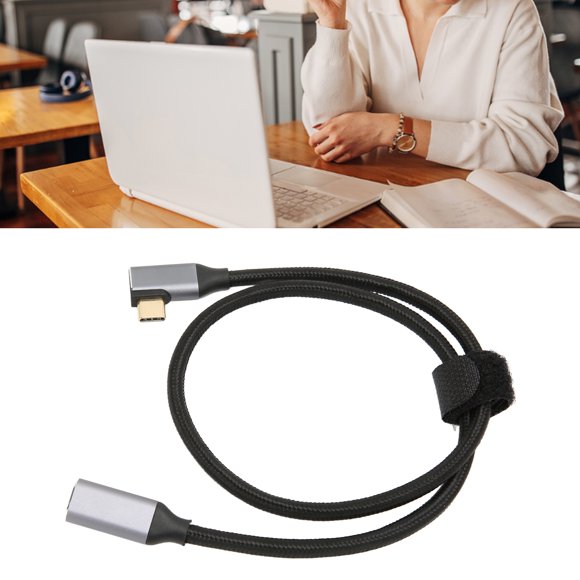 USB C To USB C 3.1 Gen 2 Cable, USB C To USB C Cable Right Angle 90 Degree Male To Female 100W 20V 5A for USB C Hubs 0.25m,0.5m,1m