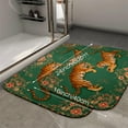 thumbnail image 2 of 1pc Two Tigers on Floral Absorbent Non-Slip Bathroom Thickened Flannel Rug Decor,Soft,Quick Drying,Suitable For Indoor/outdoor Use,Bathrooms,Bedrooms,Kitchens,Terrace,Laundry Rooms,16"x24", 2 of 9