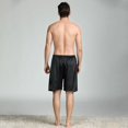 thumbnail image 5 of Men's Satin Print Sleepwear Shorts Plus Size Imitation Silk Relax-fit Pajamas Shorts M to 5XL, 5 of 7