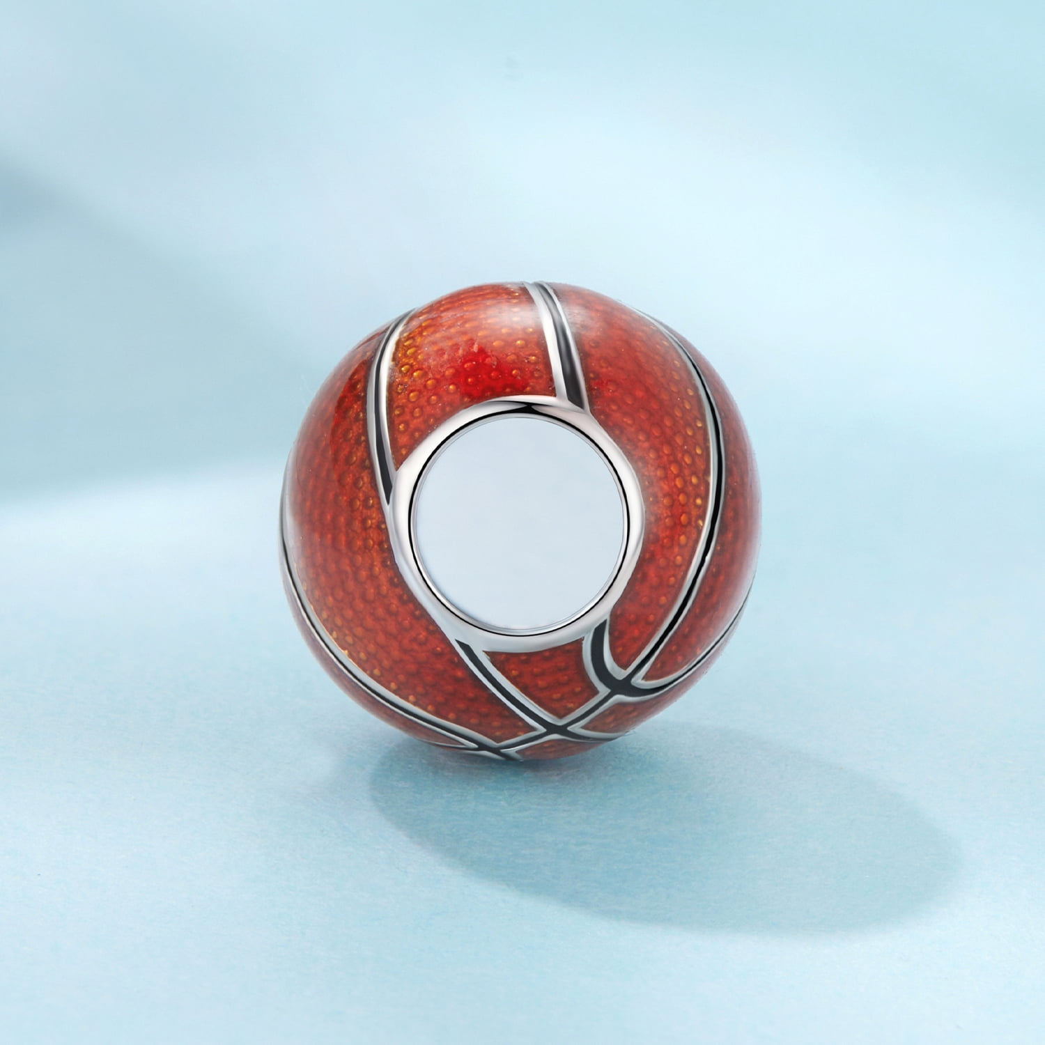 Basketball Charm 925 Sterling Silver Charm ,Charm for Bracelets, Gift for Women