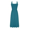 thumbnail image 4 of Ashirexll Long Dresses for Women, Flowy Dresses for Women, Fashion Square Neck Elegant Shoulder Strap Waist Tie Sleeveless Dress, 4 of 6