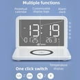 thumbnail image 4 of SDNall Digital Alarm Clock for Bedrooms with Mirror Led Display, Wireless Charging, Usb Port, Dimmable Brightness, Temperature and Time, 4 of 9