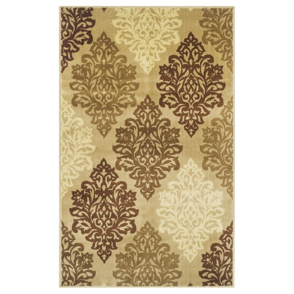 Danvers Contemporary Floral Damask Indoor Area Rug by Blue Nile Nills - 5' x 8', Beige