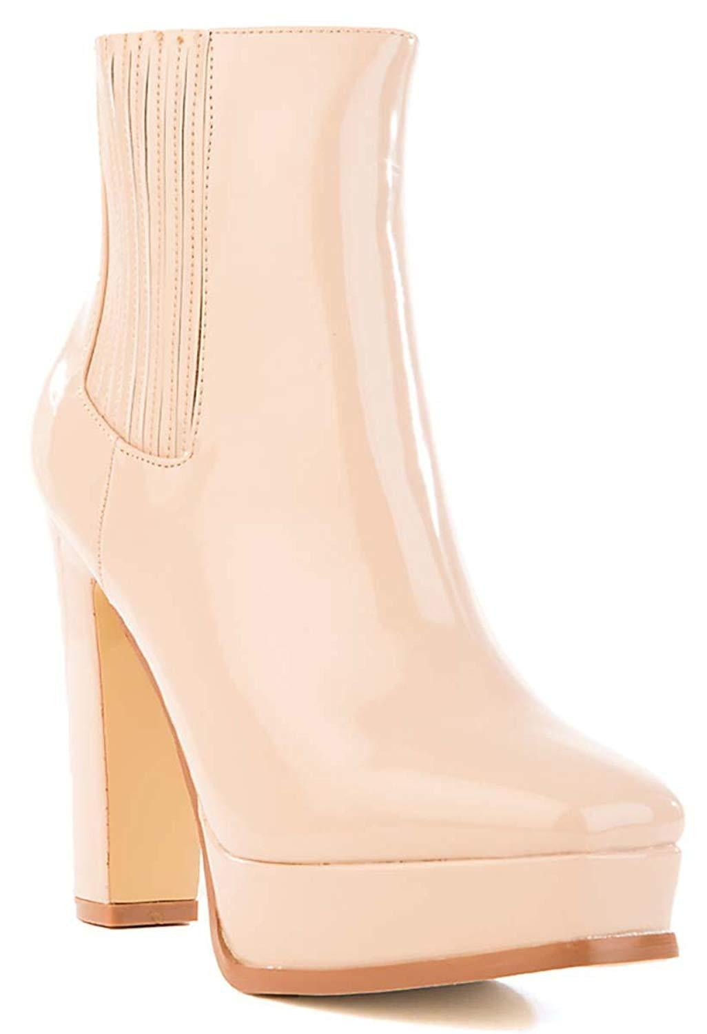 cape robbin patent square toe bootie