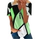 thumbnail image 1 of Blusa informal con cuello en V y manga corta con estampado de verano para mujer con estilo OAVQHLG3B Store  lin121212, 1 of 5