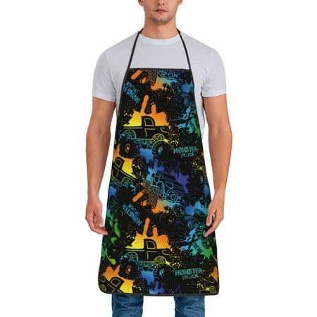 

Zeuib Retro Truck Print Unisex Waterproof Aprons Cooking Aprons for Kitchen Gardening and Salon Water & Oil Resistant