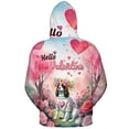 thumbnail image 2 of Hello Valentine’s Day English Springer Spaniel Flower Crown Romantic Pink Floral All Over Print 3D Hoodie Unisex Merch Hoodies Springers Dog Lover Gifts - 00031, 2 of 6