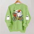 thumbnail image 2 of Edvintorg Womens Crewneck Sweatshirt Halloween Printed Sweat Shirts Long Sleeve Sweatshirts Loose Casual Womens Fashion S-2XL Green, 2 of 5