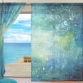 thumbnail image 3 of Splicing Pattern Watercolor Space Background Semi Sheer Curtains Window Voile Drapes Panels Treatment-55X78in for Living Room Bedroom Kids Room, 3 of 4