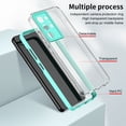 thumbnail image 3 of SaniMore for Samsung Galaxy S22 Ultra Case Slim Transparent [Not Yellowing Technology], Rugged PC & TPU Bumpers Built-in Detachable Lens Protector Shockproof Protective Cover, Green, 3 of 7