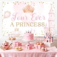 thumbnail image 4 of 6x4FT Four Ever a Princess Backdrop Princess 4th Birthday Photography Background for Girls Crown Castle Fairy 4 Years Old Bday Party Party Decorations Banner Supplies Photo Booth Props, 4 of 6