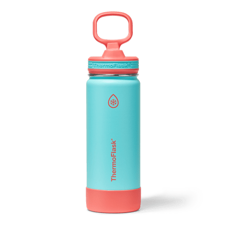 ThermoFlask 18 oz Kids Insulated, Stainless Steel Water Bottle, Leakproof Straw Lid, Rocket Blast