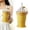 Yellow, variant on 6.2" collapsible cup,portable cup,cup with built in ice mold,Leakproof Travel Tumbler for Camping, Office, Summer Cold Drinks,Pink